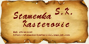 Stamenka Kašterović vizit kartica